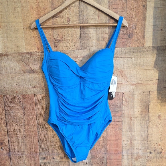 La Blanca Other - LA BLANCA Blue One Piece Swimsuit Adjustable Straps